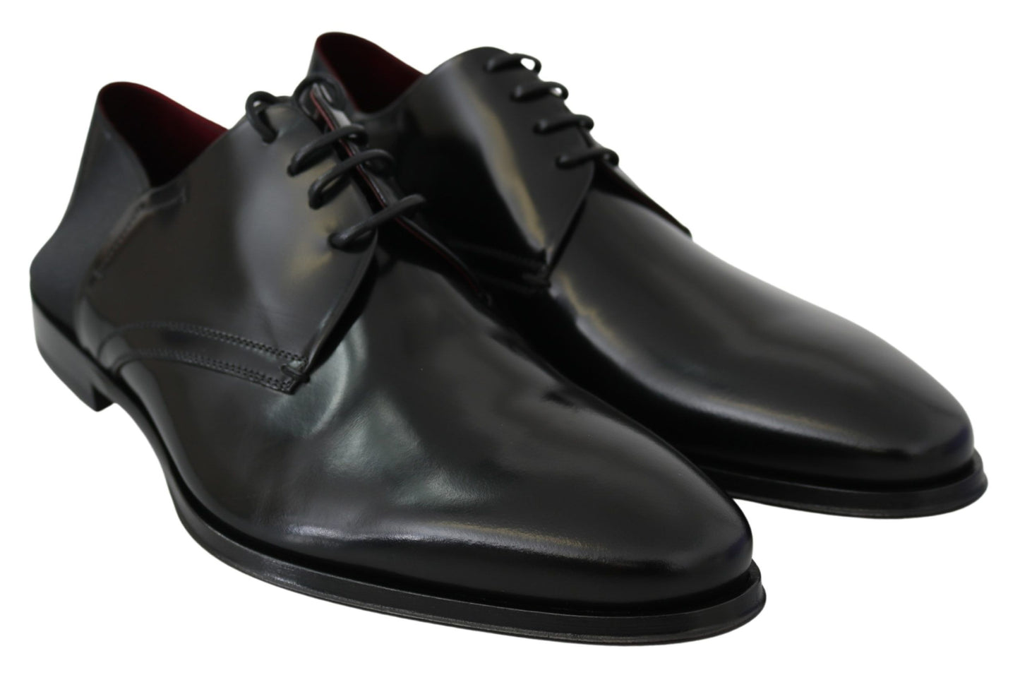 Dolce &amp; Gabbana Black Patent Leather Lace Derby Shoes