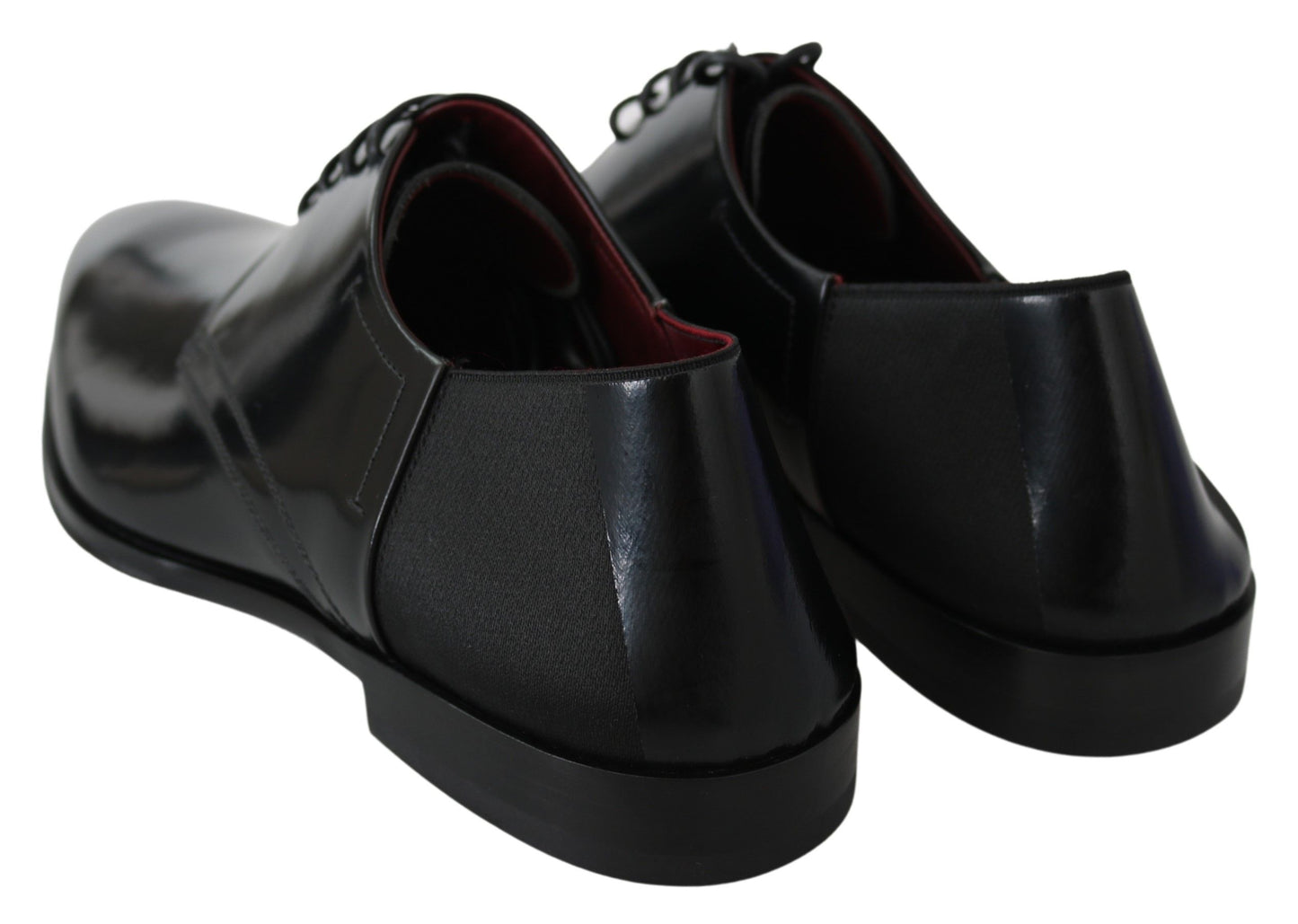 Dolce &amp; Gabbana Black Patent Leather Lace Derby Shoes