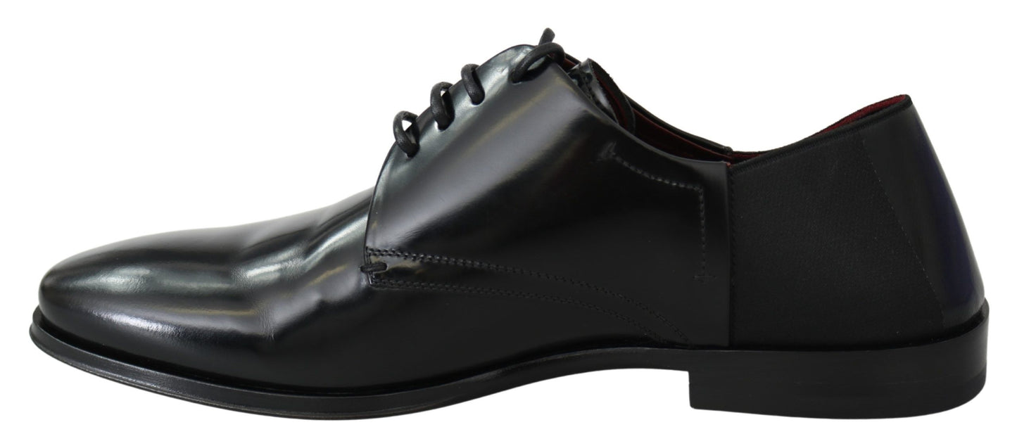 Dolce &amp; Gabbana Black Patent Leather Lace Derby Shoes