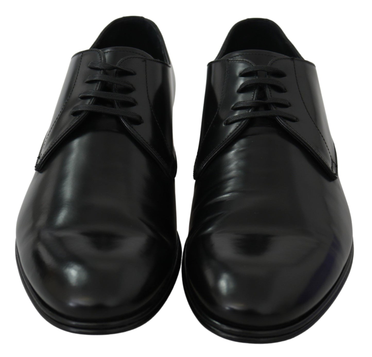 Dolce &amp; Gabbana Derby Napoli Black Leather Dress Formal Shoes