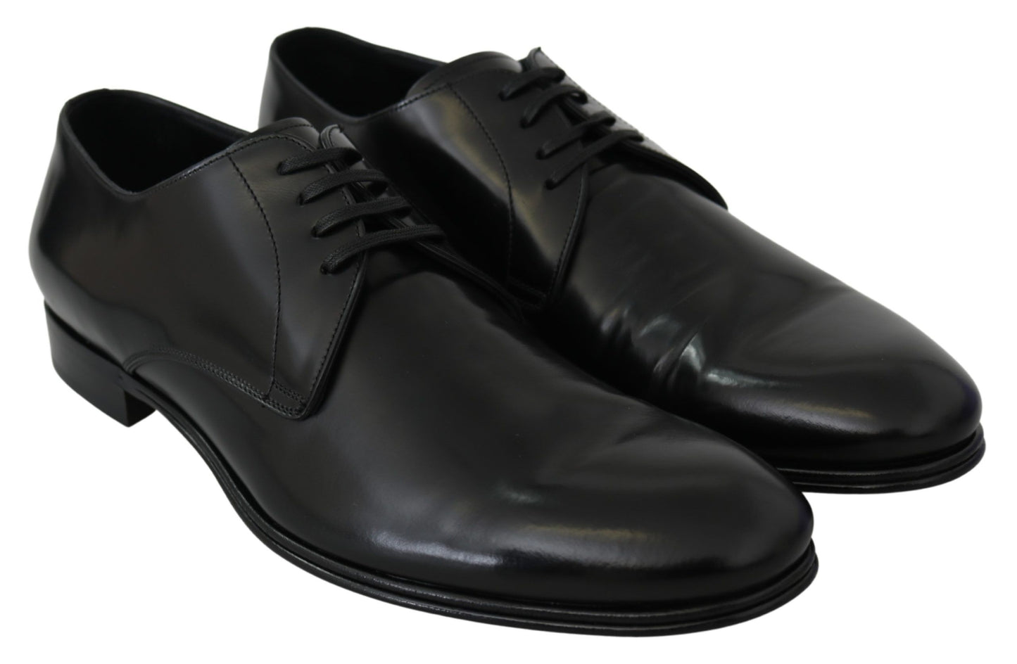 Dolce &amp; Gabbana Derby Napoli Black Leather Dress Formal Shoes