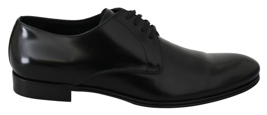 Dolce &amp; Gabbana Derby Napoli Black Leather Dress Formal Shoes