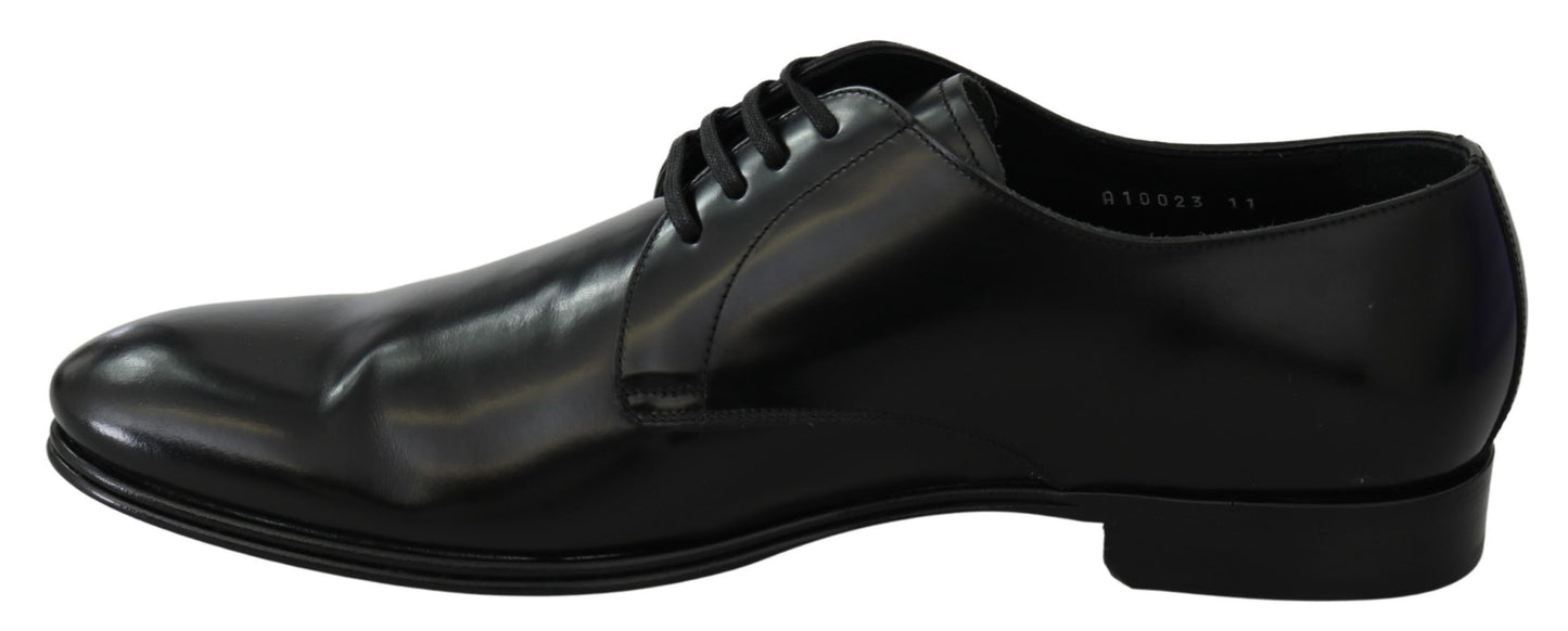 Dolce &amp; Gabbana Derby Napoli Black Leather Dress Formal Shoes