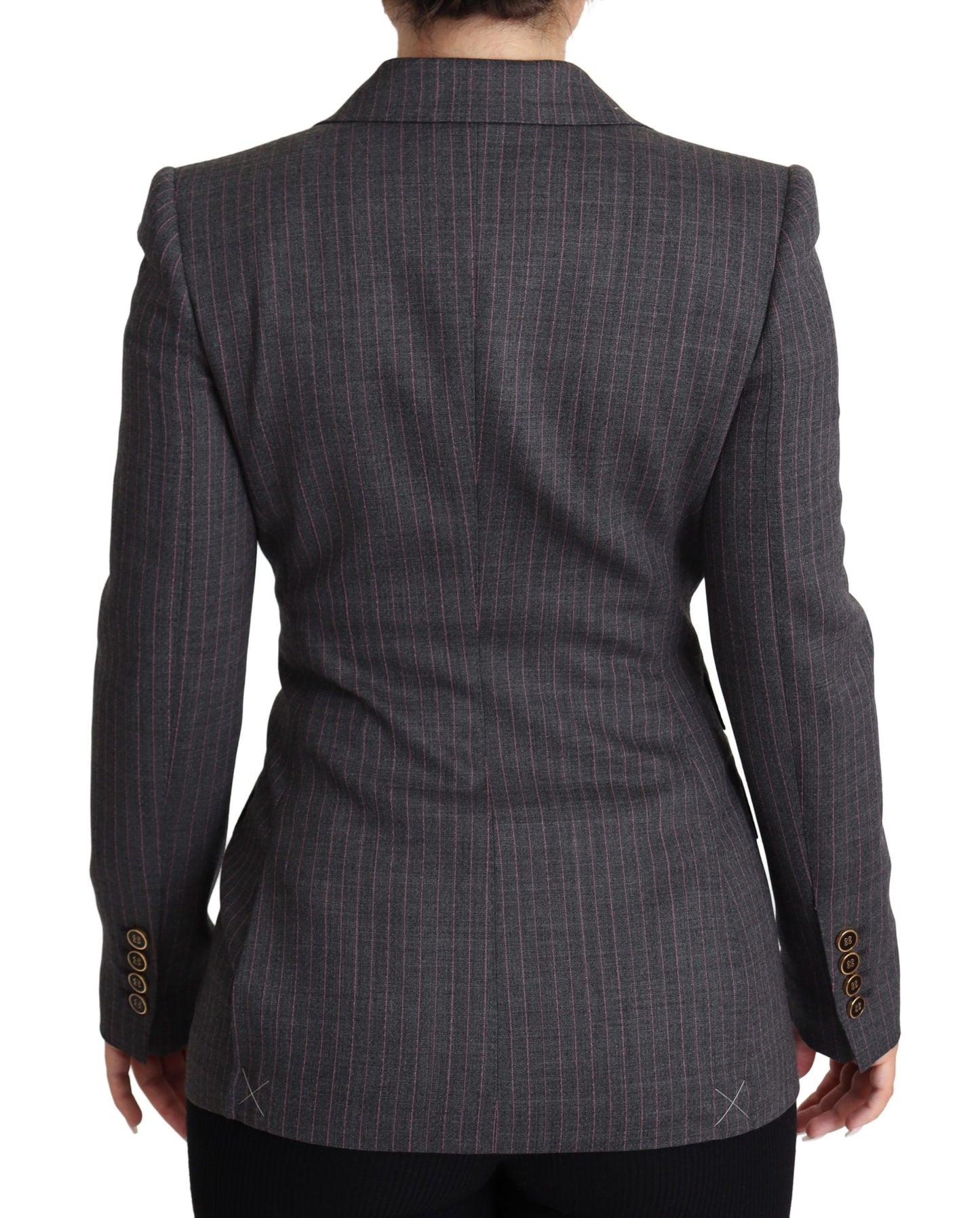 Dolce &amp; Gabbana Grey Single Breasted Fitted Blazer Wool Jacket