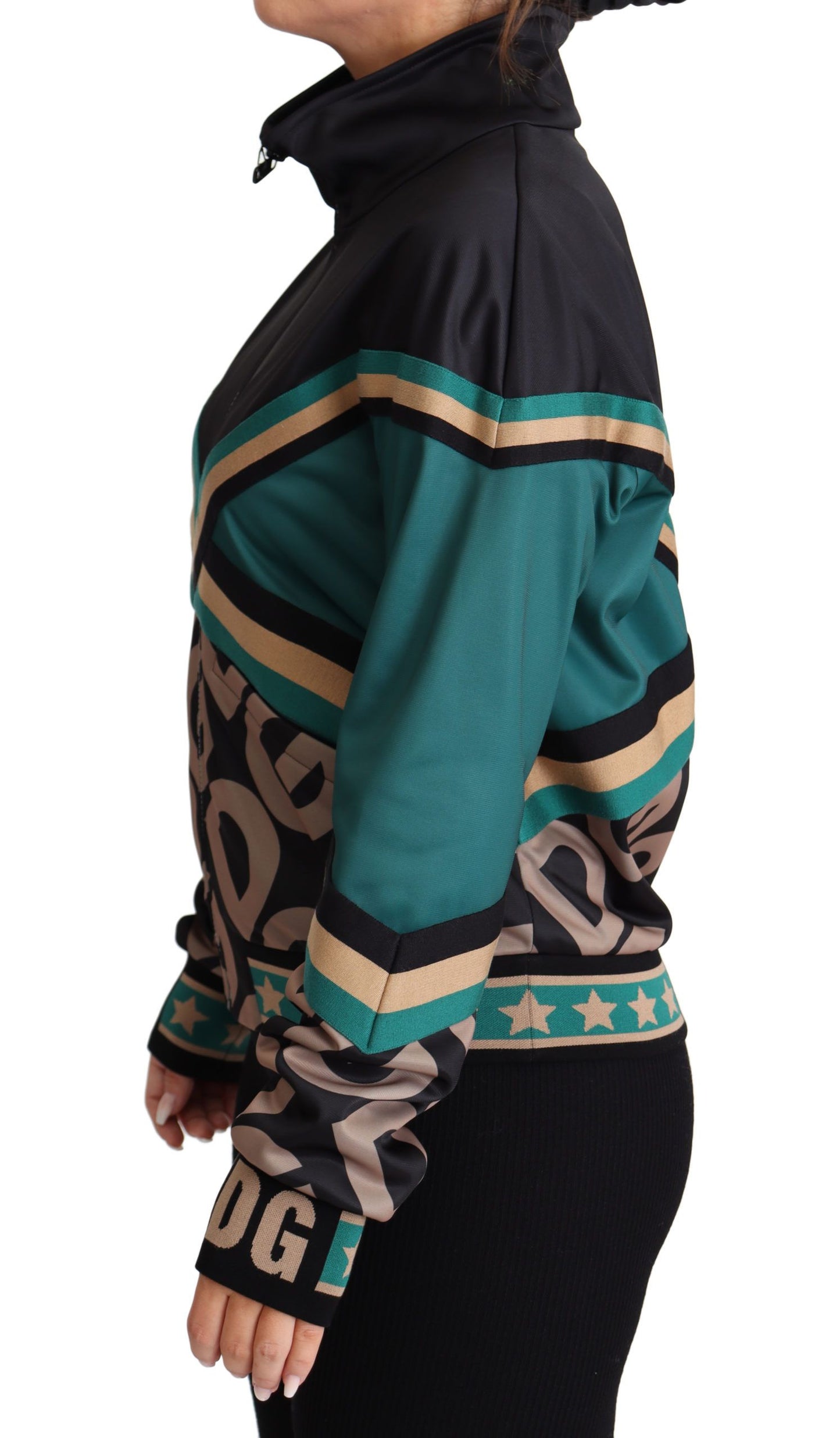 Dolce &amp; Gabbana Multicolor DG Logo Mania Track Bomber Jacket