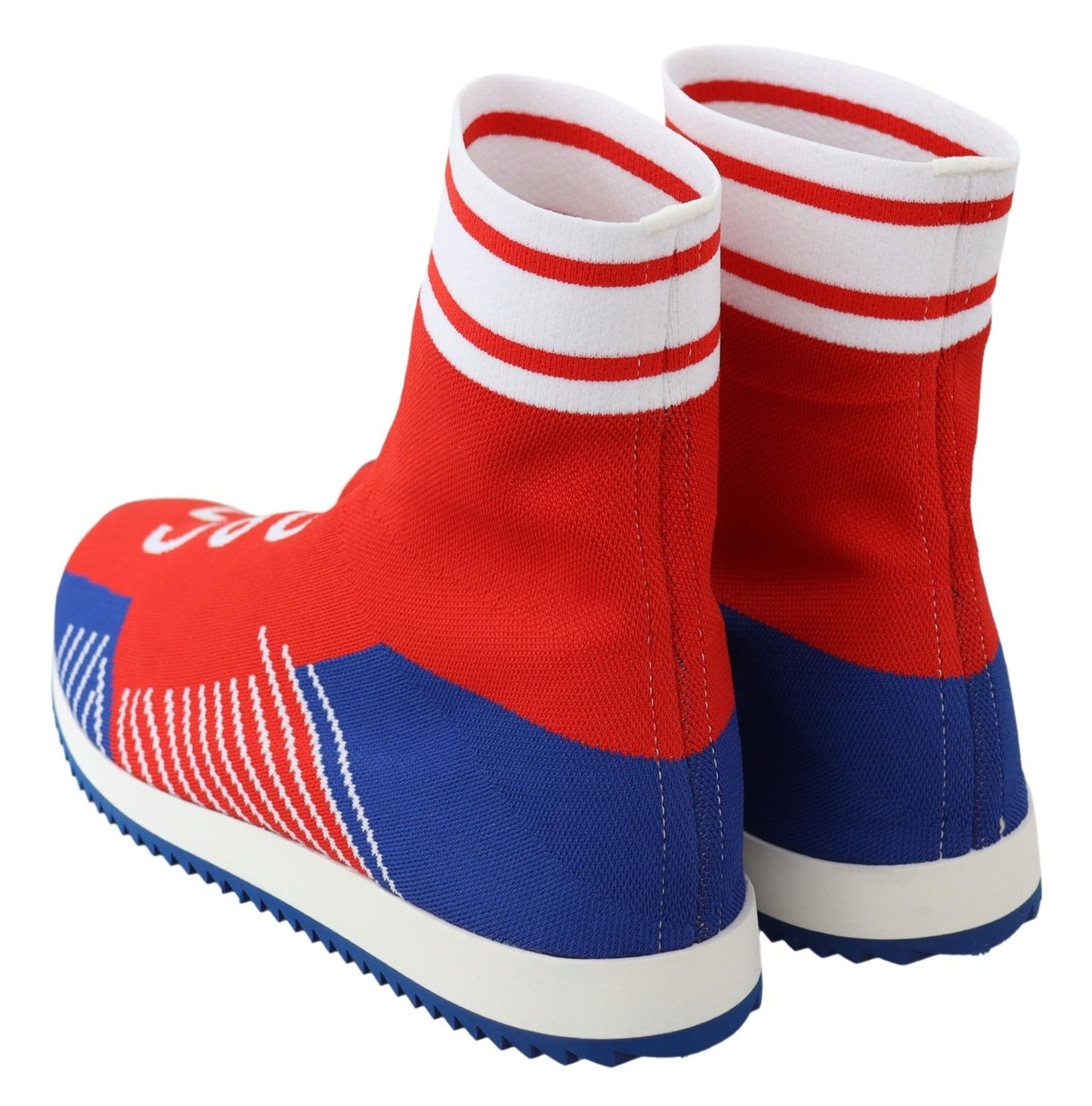 Dolce &amp; Gabbana Blue Red Sorrento Logo Sneakers Socks Shoes