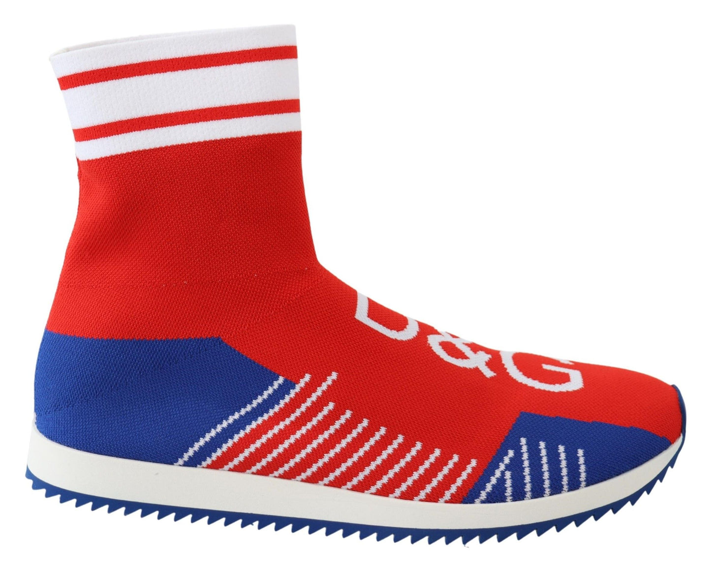 Dolce &amp; Gabbana Blue Red Sorrento Logo Sneakers Socks Shoes