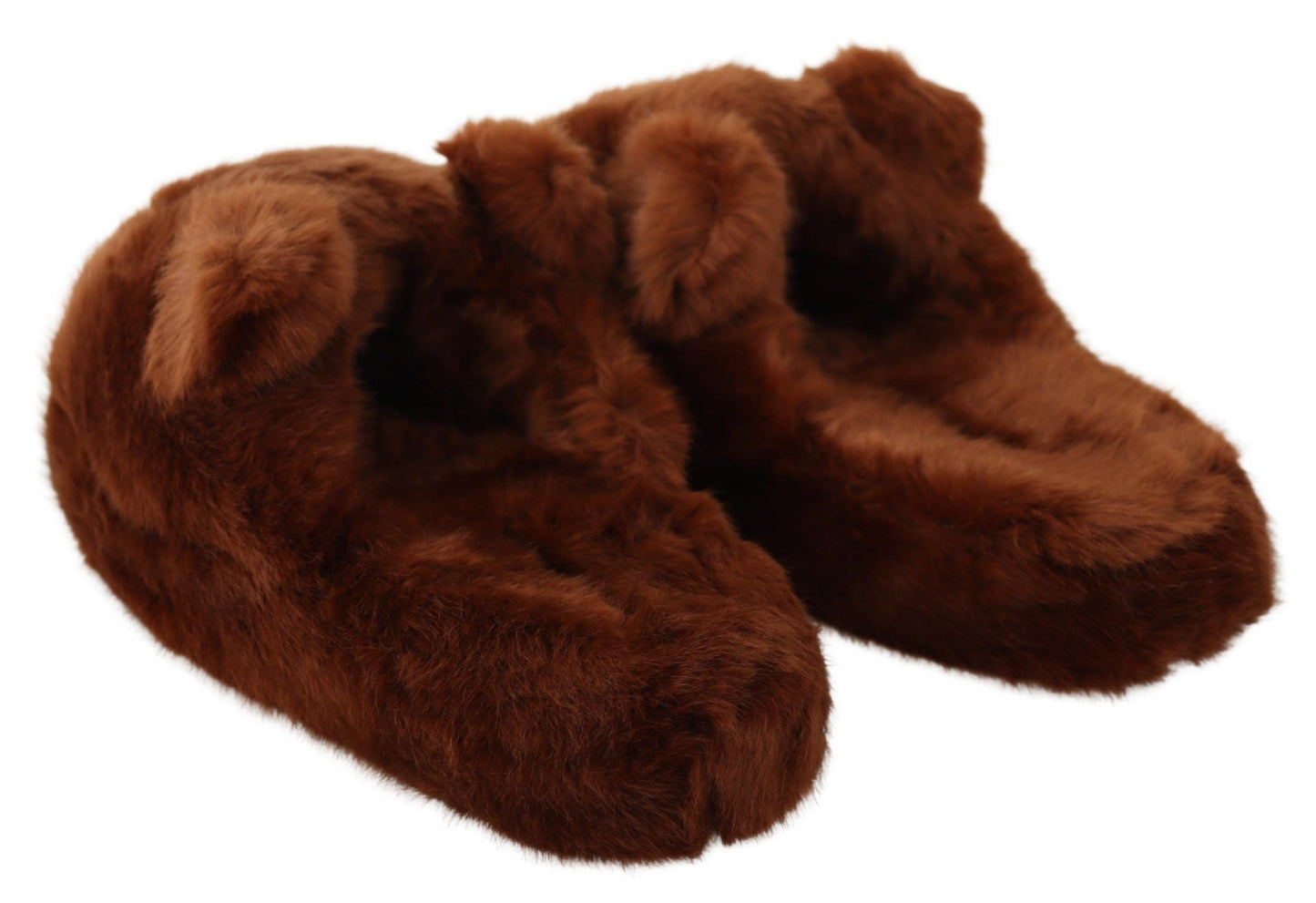 Dolce &amp; Gabbana Brown Teddy Bear Slippers Sandals Shoes