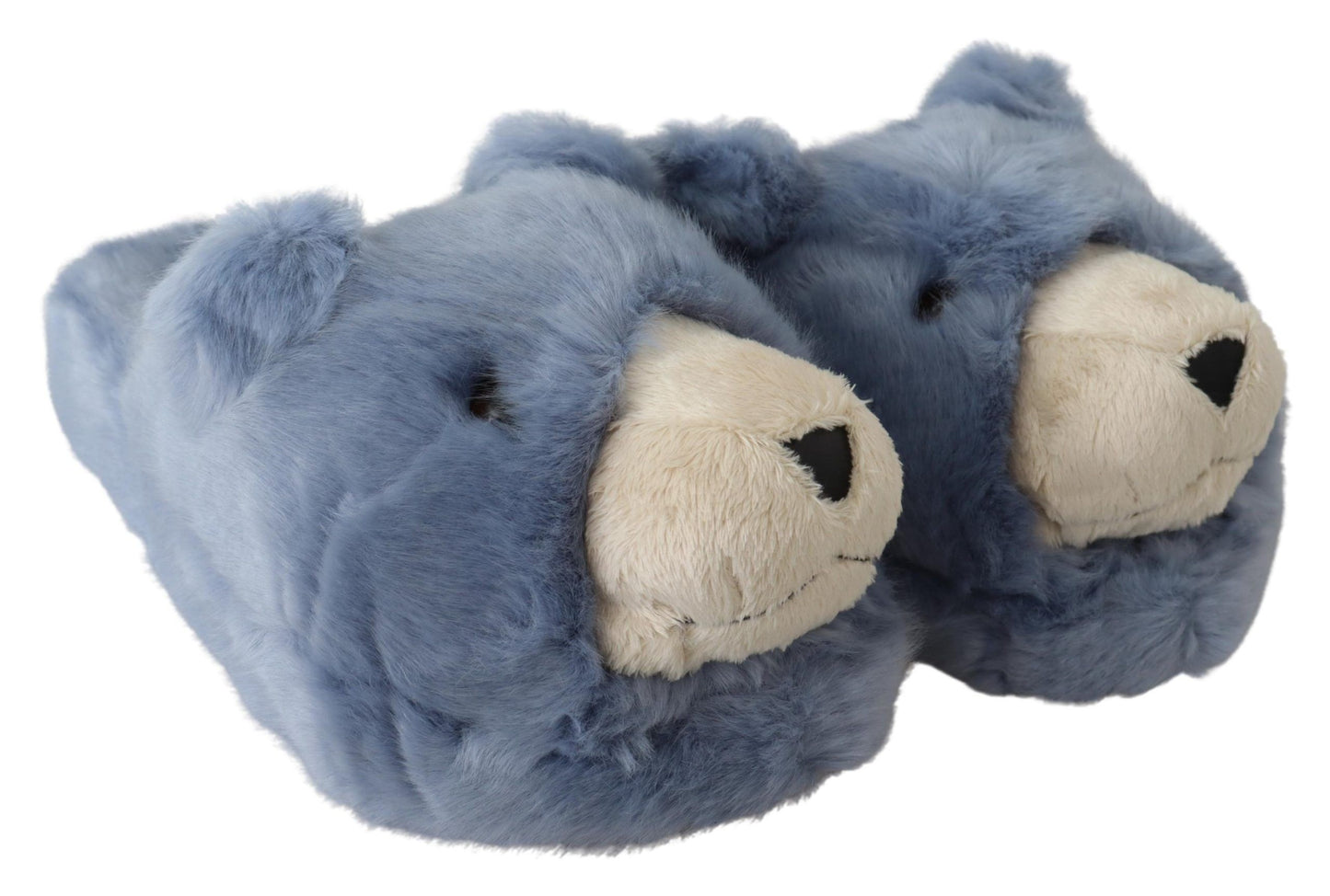 Dolce &amp; Gabbana Blue Teddy Bear Slippers Sandals Shoes