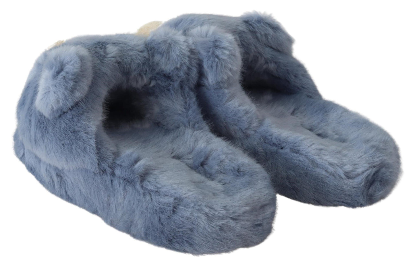 Dolce &amp; Gabbana Blue Teddy Bear Slippers Sandals Shoes