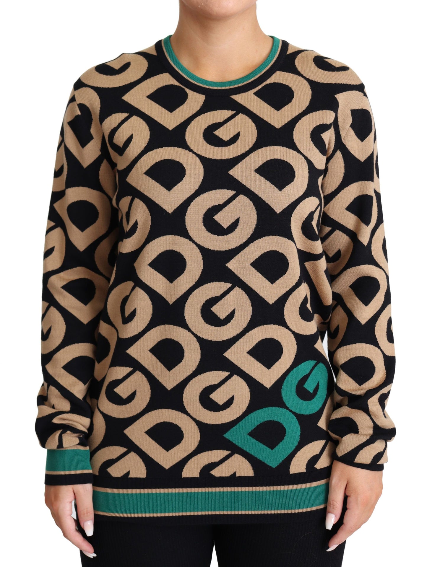 Dolce &amp; Gabbana Multicolor DG Mania Wool Crewneck Pullover Sweater