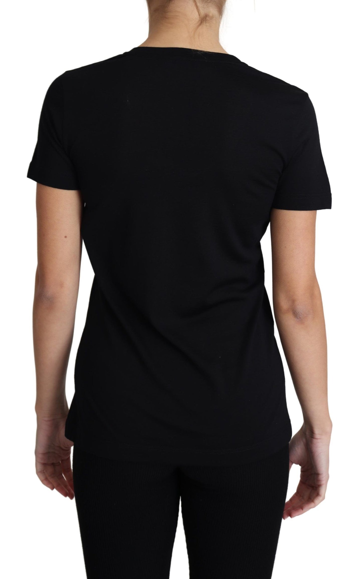 Dolce &amp; Gabbana Black Wool Round Neck Short Sleeves T-shirt