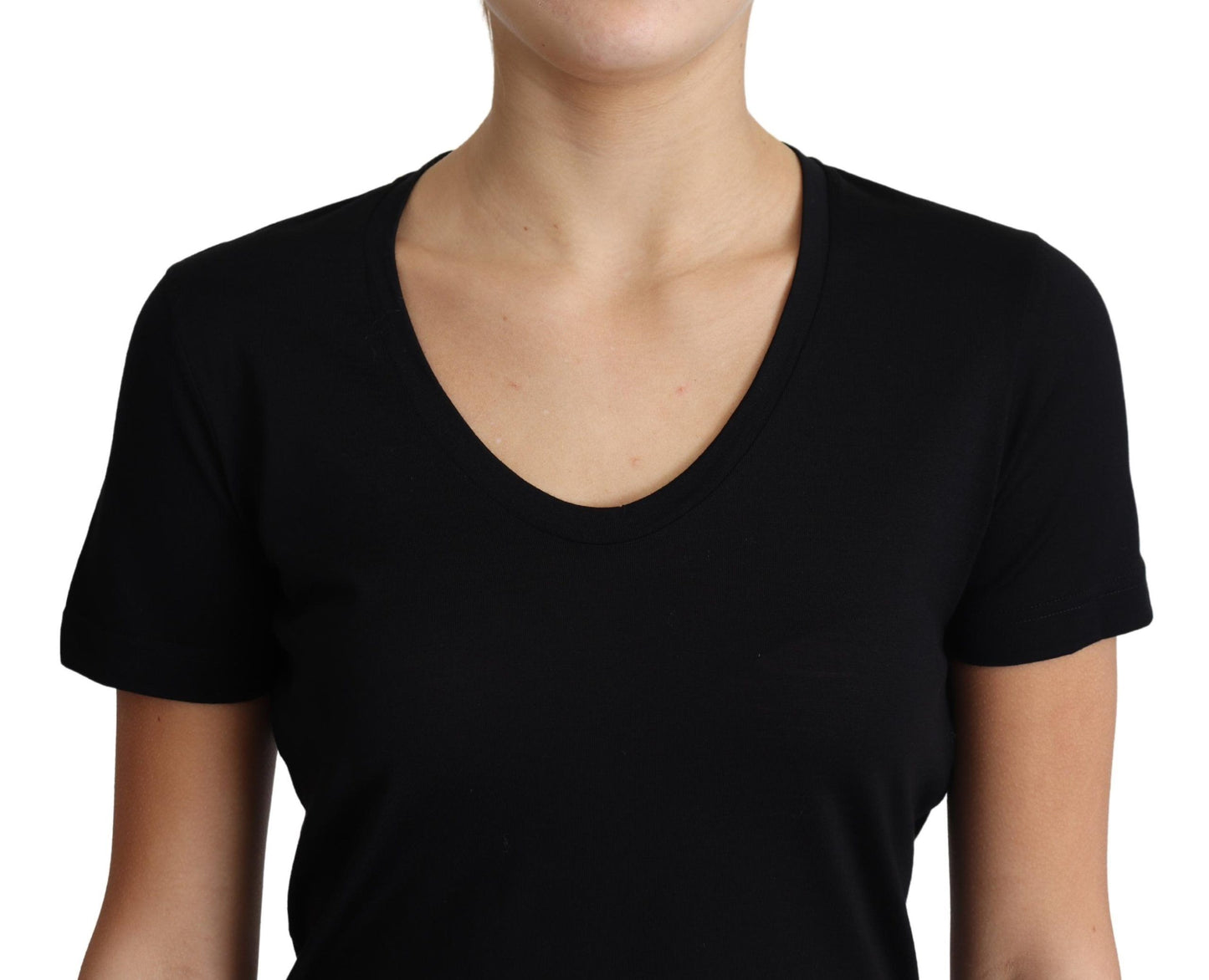 Dolce &amp; Gabbana Black Wool Round Neck Short Sleeves T-shirt