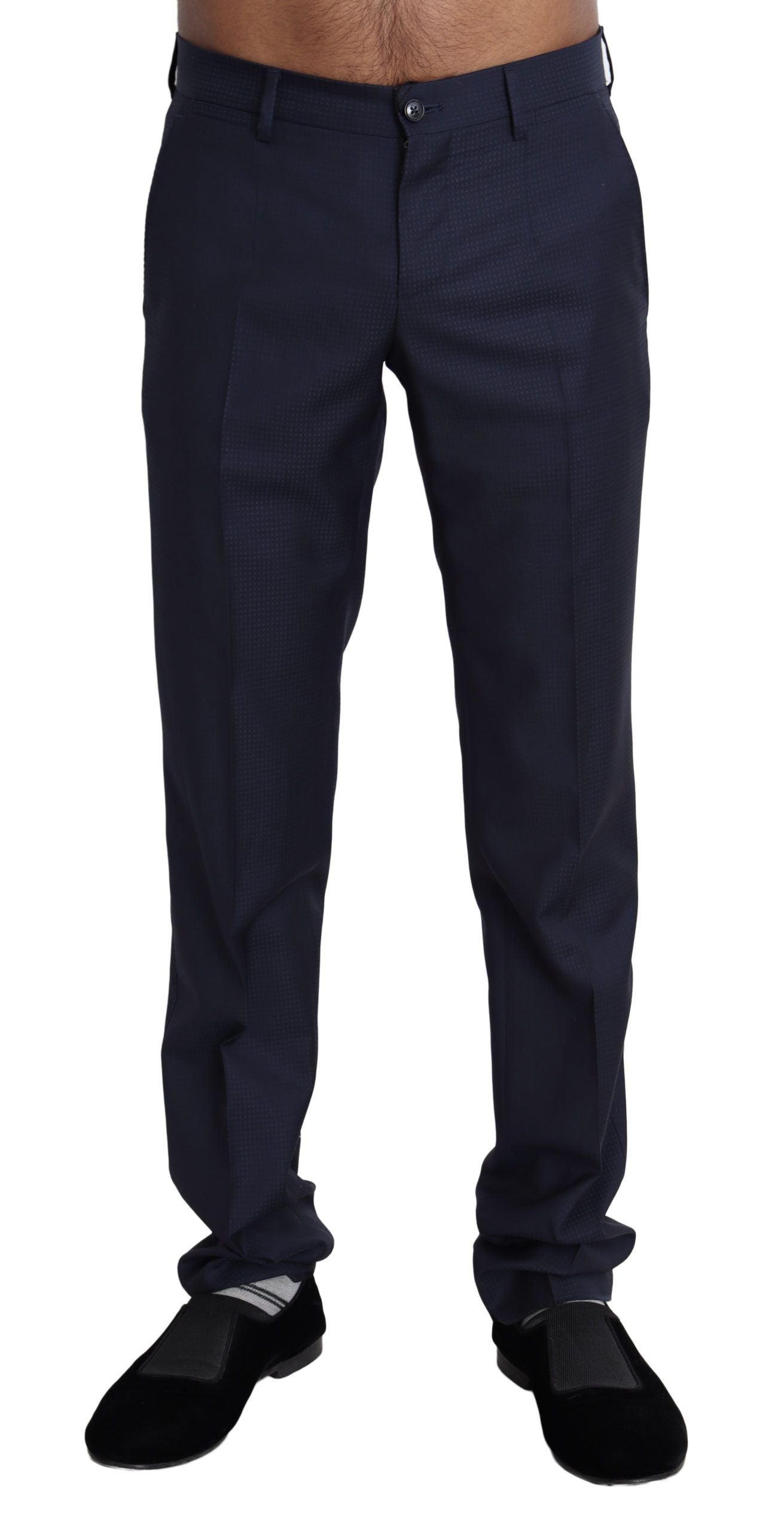 Dolce &amp; Gabbana Navy Blue Dress Formal Men Trouser Pants