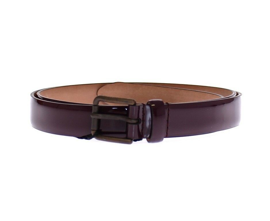 Dolce &amp; Gabbana Purple Leather Logo Cintura Gürtel Belt