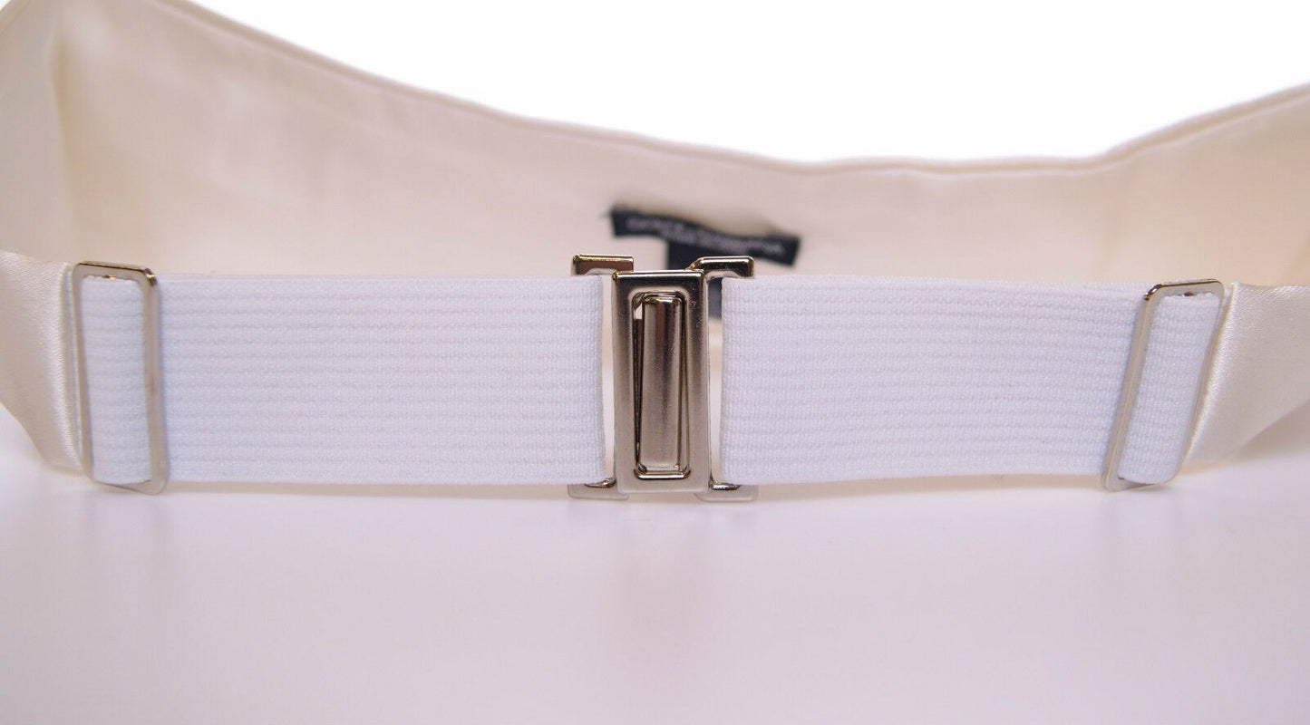 Dolce &amp; Gabbana White Waist Tuxedo Smoking Belt Cummerbund