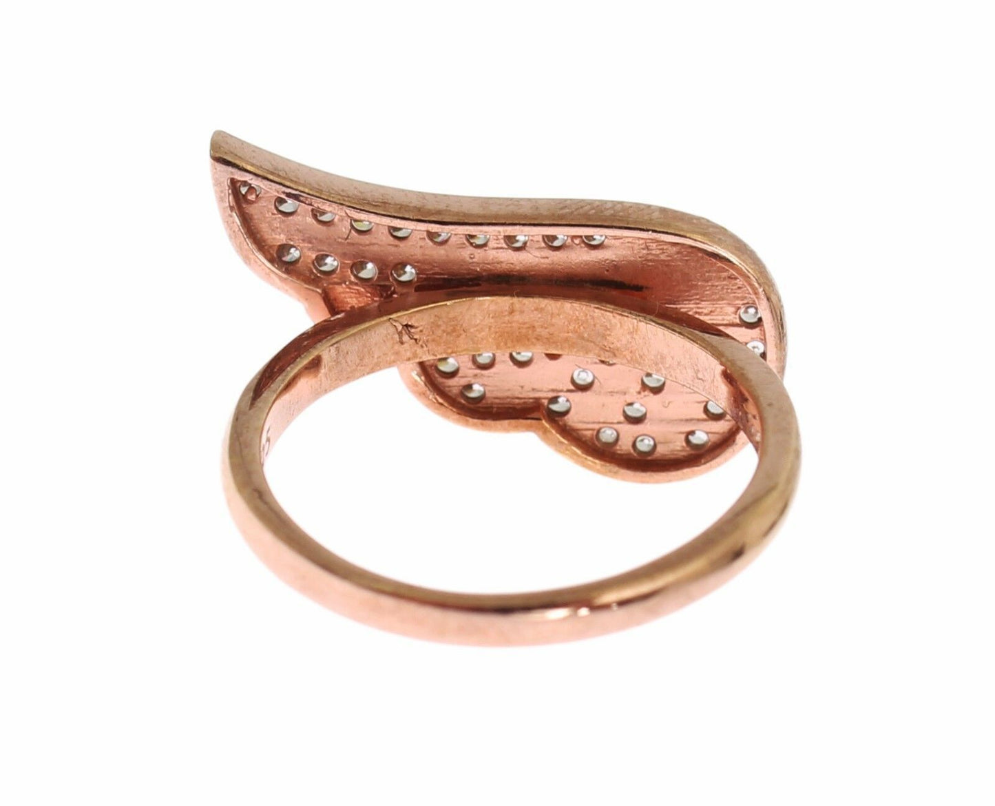 Nialaya Pink Gold 925 Silber Damenring mit klarem CZ