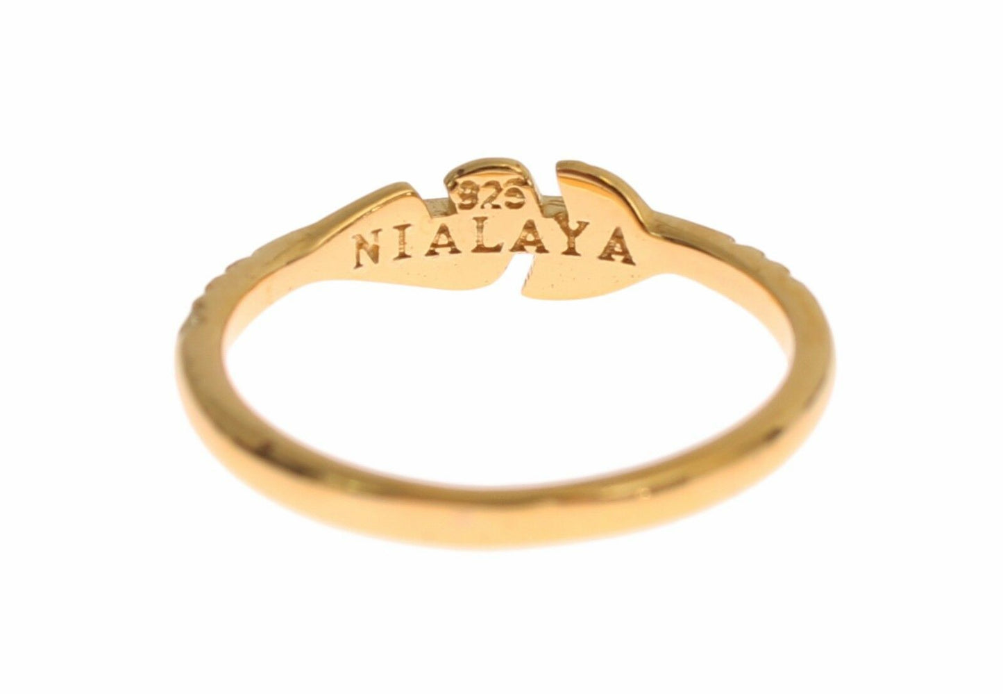 Nialaya Gold Clear CZ 925 Silberring