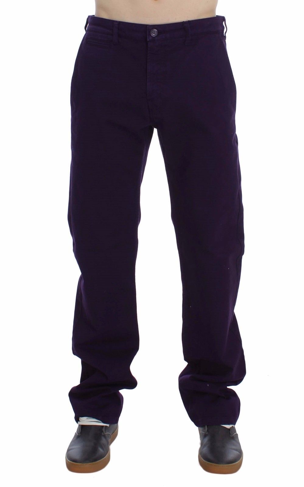 GF Ferre Purple Cotton Stretch Purple Fit Pants