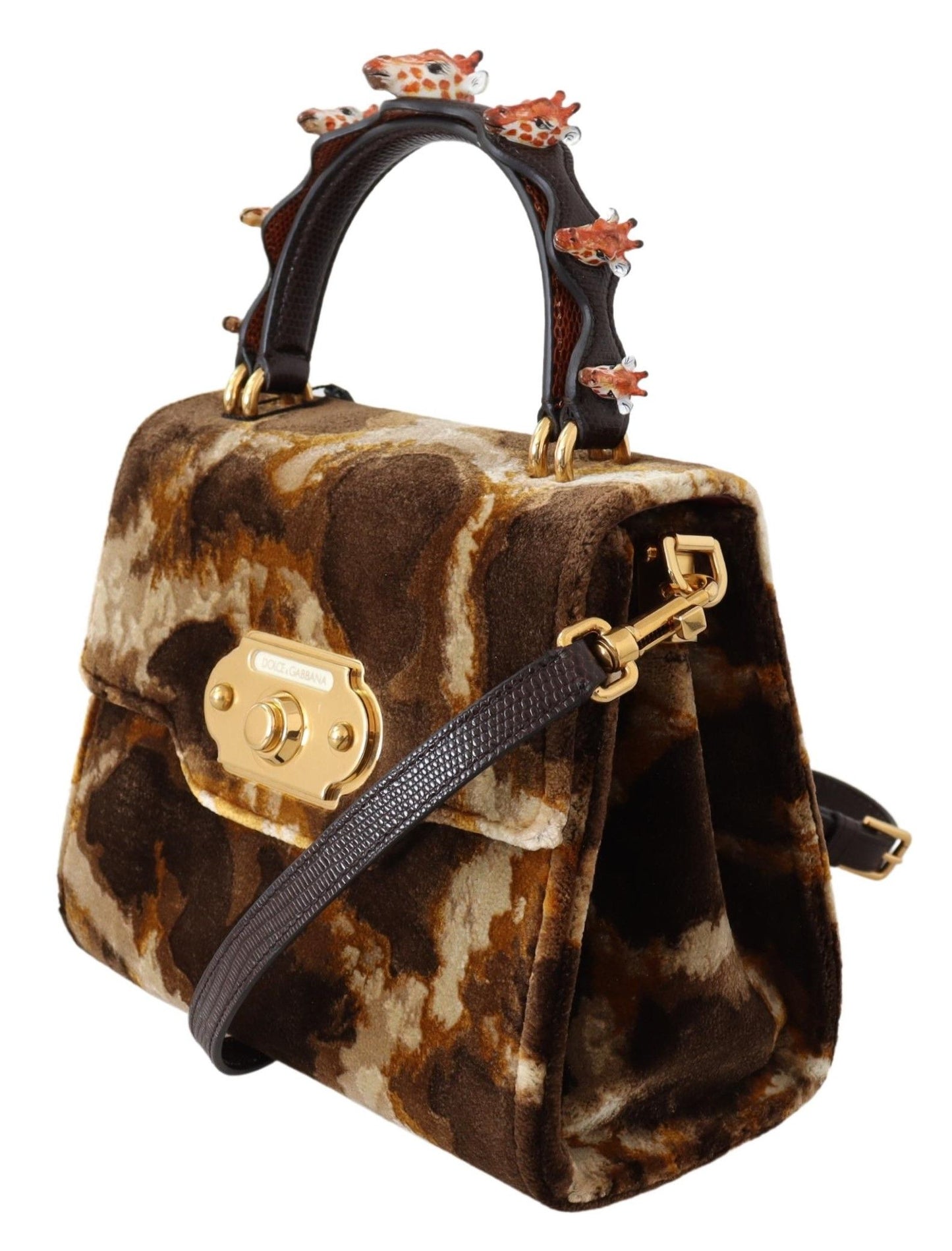 Dolce &amp; Gabbana Brown Giraffe Crossbody Purse Borse WELCOME Purse