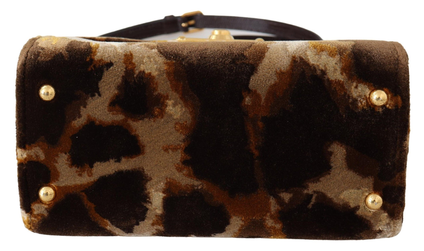 Dolce &amp; Gabbana Brown Giraffe Umhängetasche Borse WELCOME Geldbörse