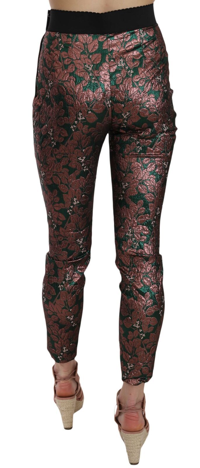 Dolce &amp; Gabbana Multicolor Iridescent Brocade Jacquard Trousers Crop Pants