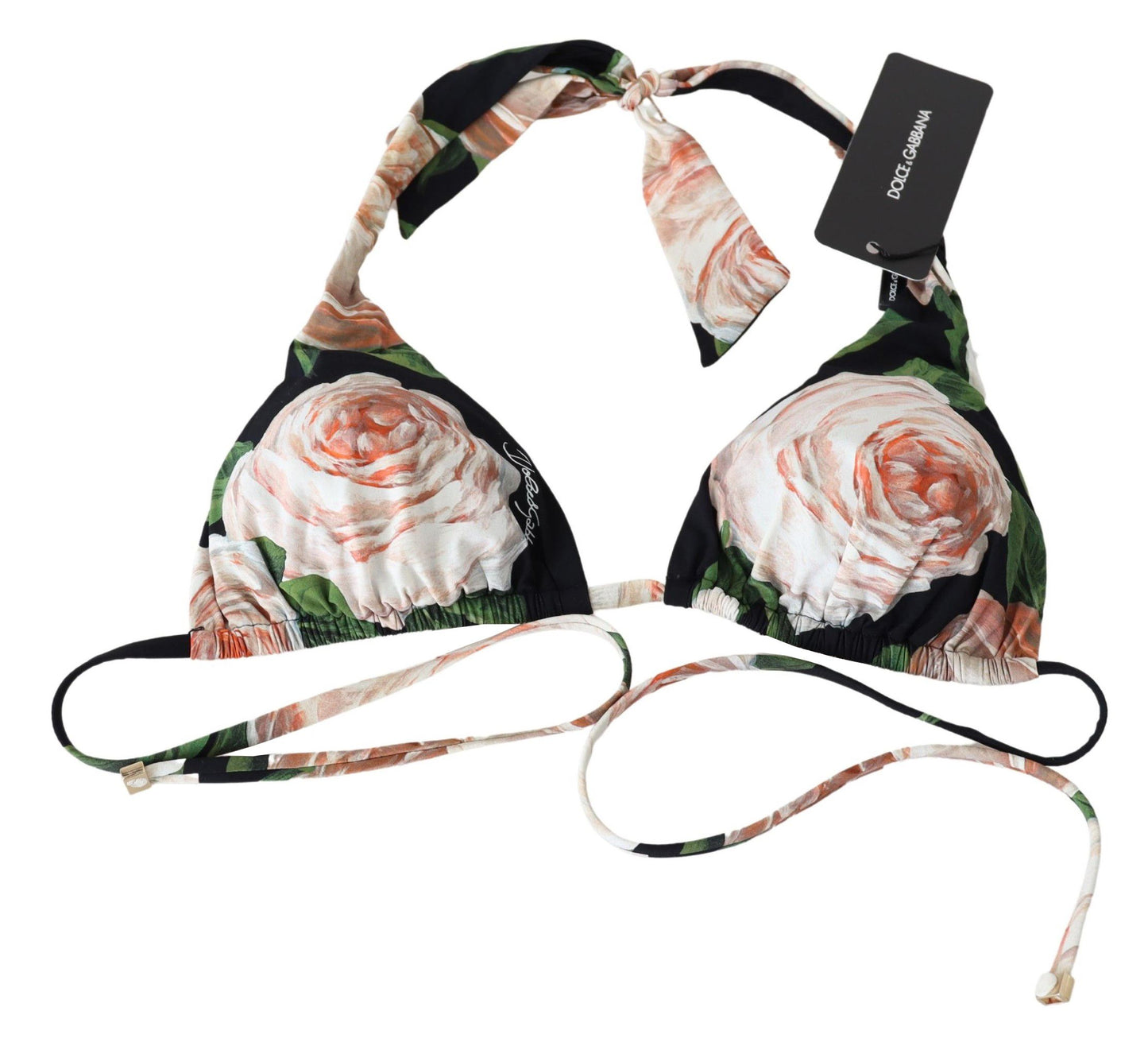 Dolce &amp; Gabbana Multicolor Floral Print Beachwear Mga Bikini Tops