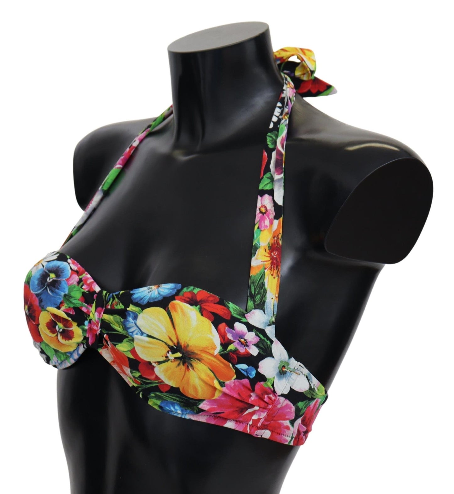 Dolce &amp; Gabbana Multicolor Floral Print Swimwear Bikini Tops