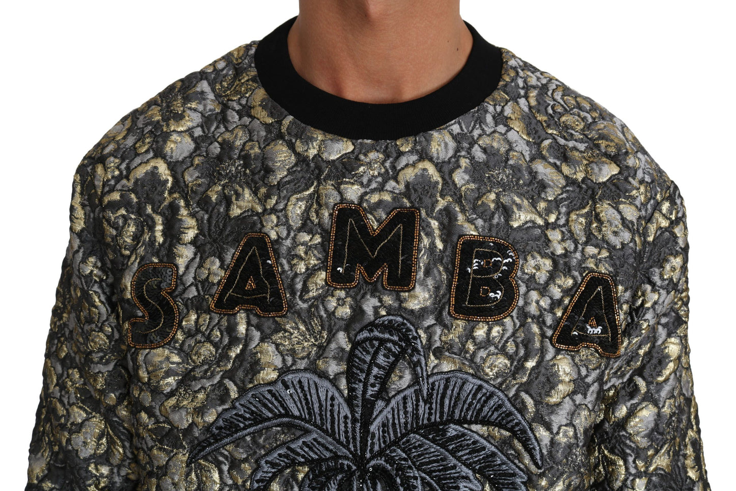 Dolce &amp; Gabbana Multicolor SAMBA Jacquard Palmtree Pullover Sweater