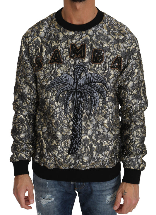 Mehrfarbiger SAMBA-Jacquard-Palmenpullover von Dolce &amp; Gabbana