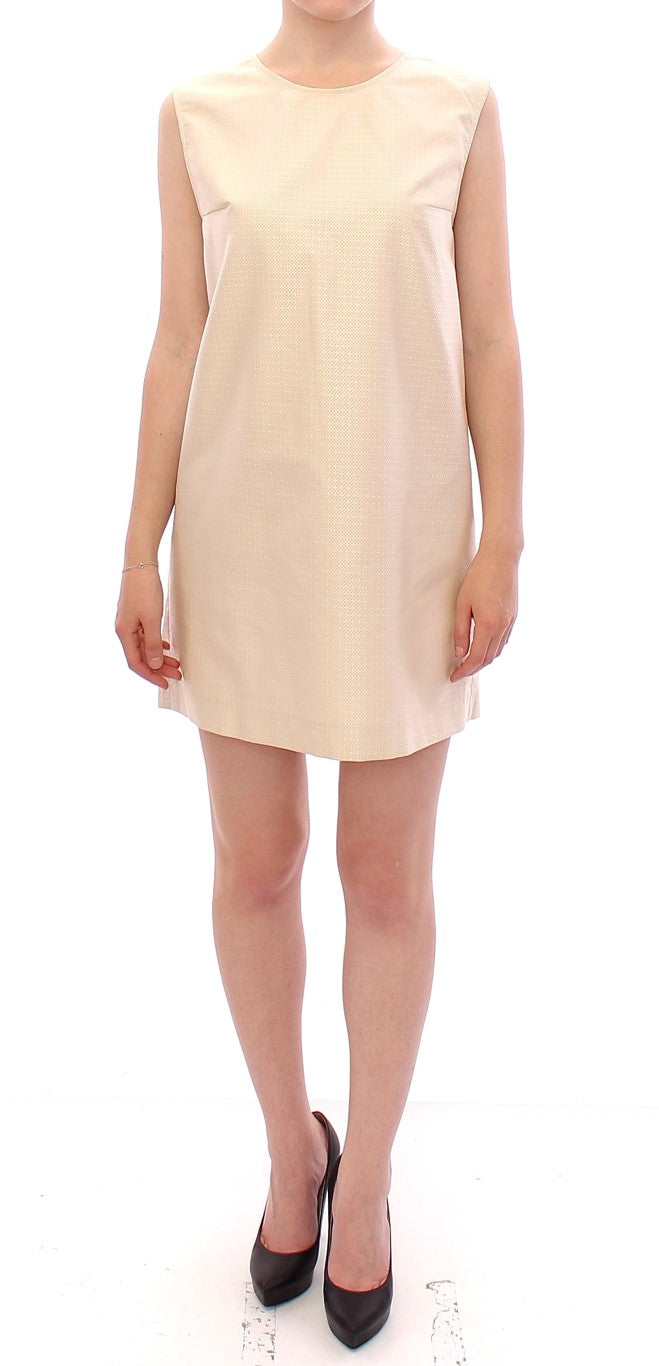 Andrea Incontri Beige ärmelloses Shift-Minikleid