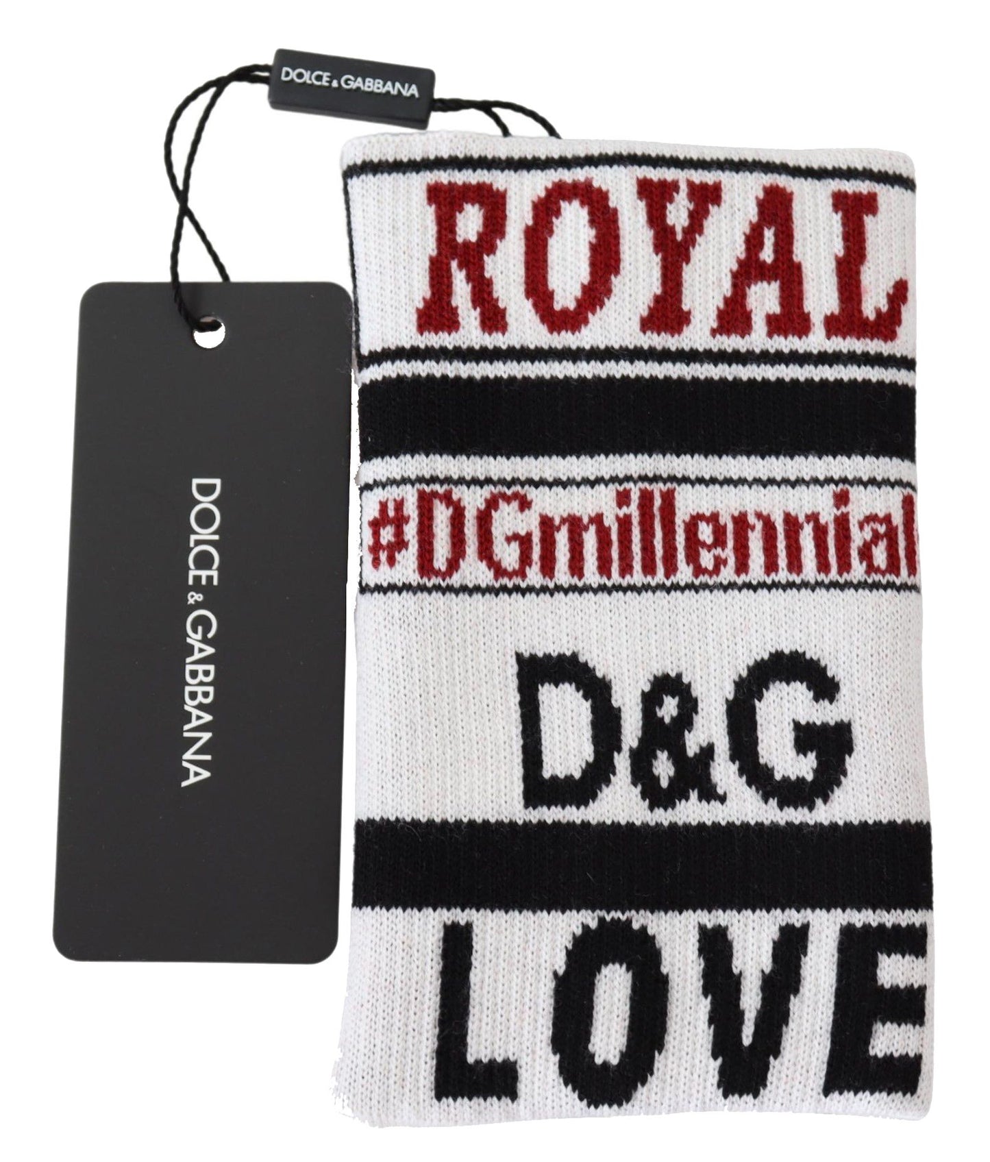 Mehrfarbiger D&amp;G Love-Armbandwickel aus Wollstrick von Dolce &amp; Gabbana