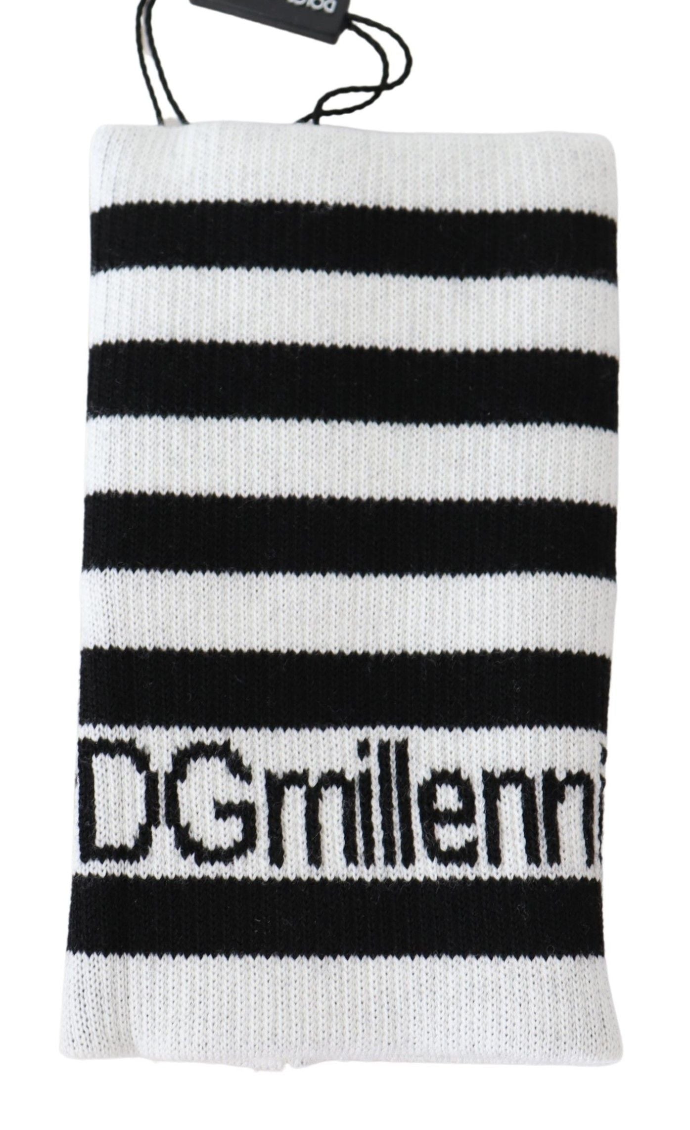 Dolce &amp; Gabbana DGMillennials-Armbandwickel aus schwarz-weißer Wolle