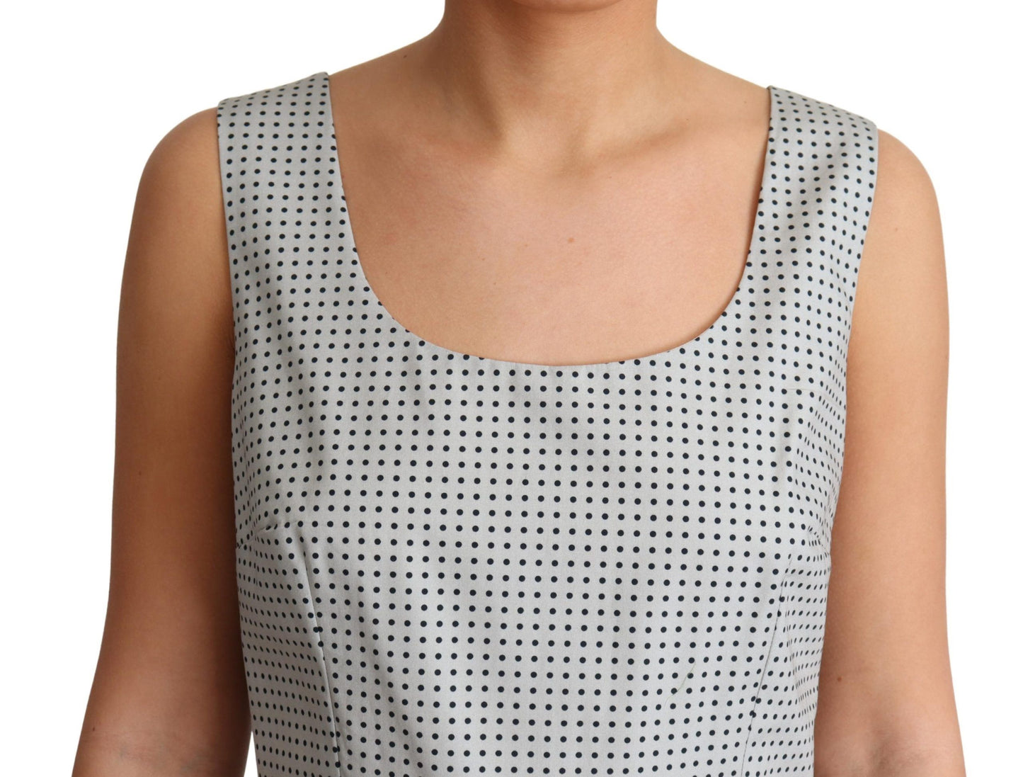 Dolce &amp; Gabbana Grey Polka Dotted Cotton A-Line Dress