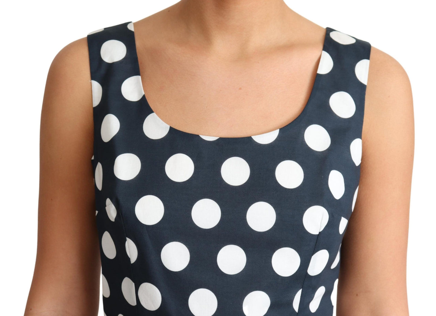 Dolce &amp; Gabbana Blue Polka Dotted Cotton A-Line Dress