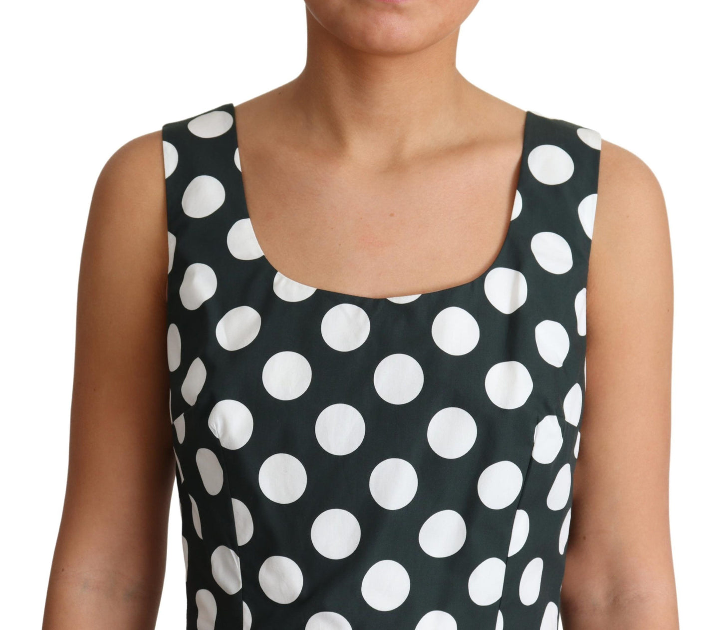 Dolce &amp; Gabbana Green Polka Dotted Cotton A-Line Dress