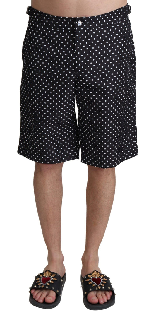 Dolce &amp; Gabbana Black Polka Dots Beachwear Shorts Swimwear