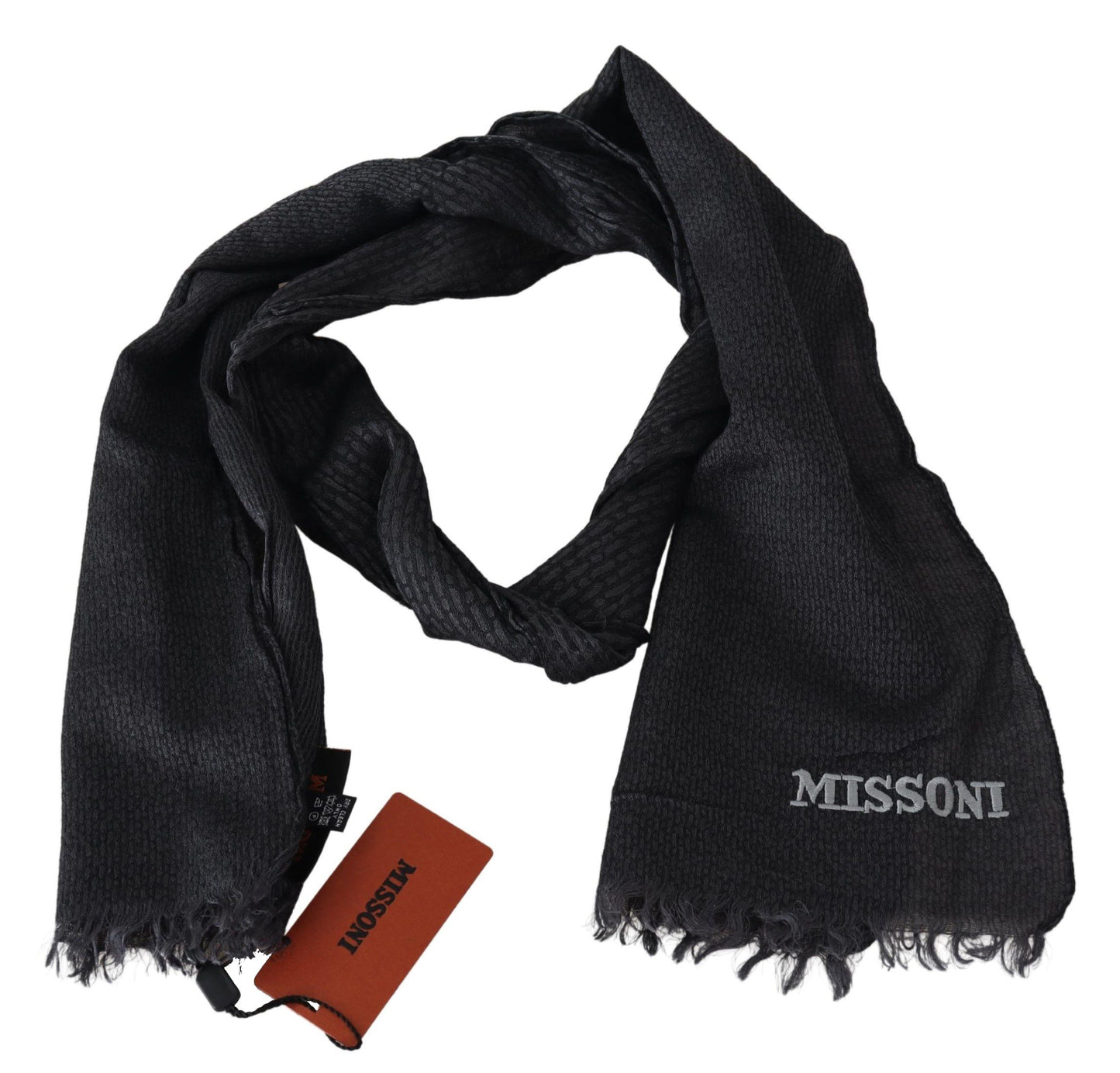 Missoni Schwarzer Unisex-Halswickelschal aus Wollstrick