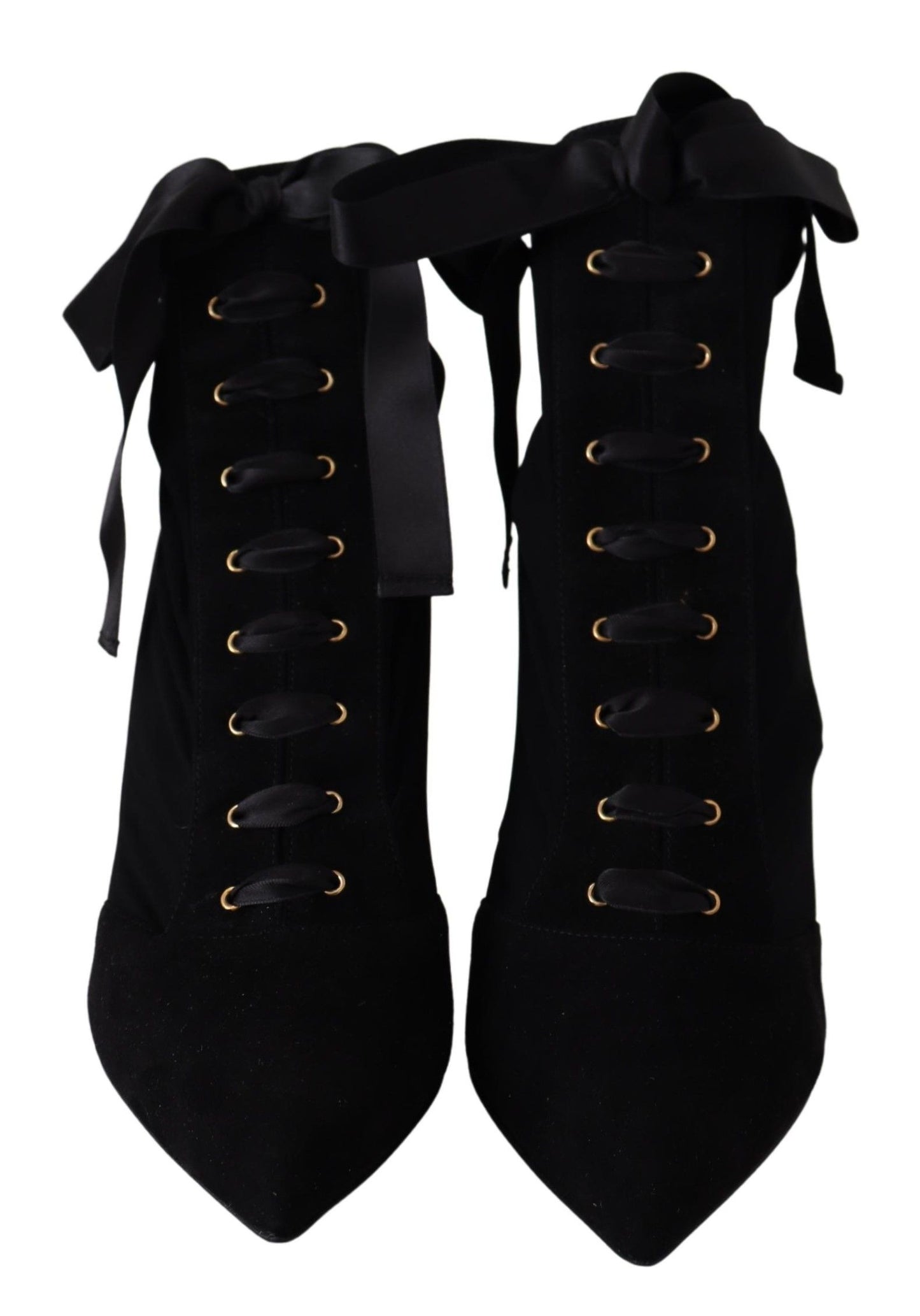 Dolce &amp; Gabbana Black Stretch Short Ankle Boots Shoes