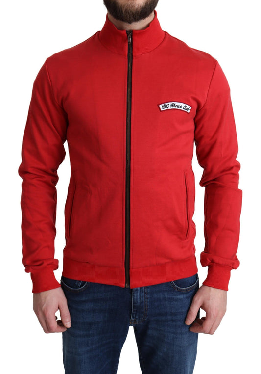 Dolce &amp; Gabbana Red DG Motor Club na may Zipper na Cardigan Sweater