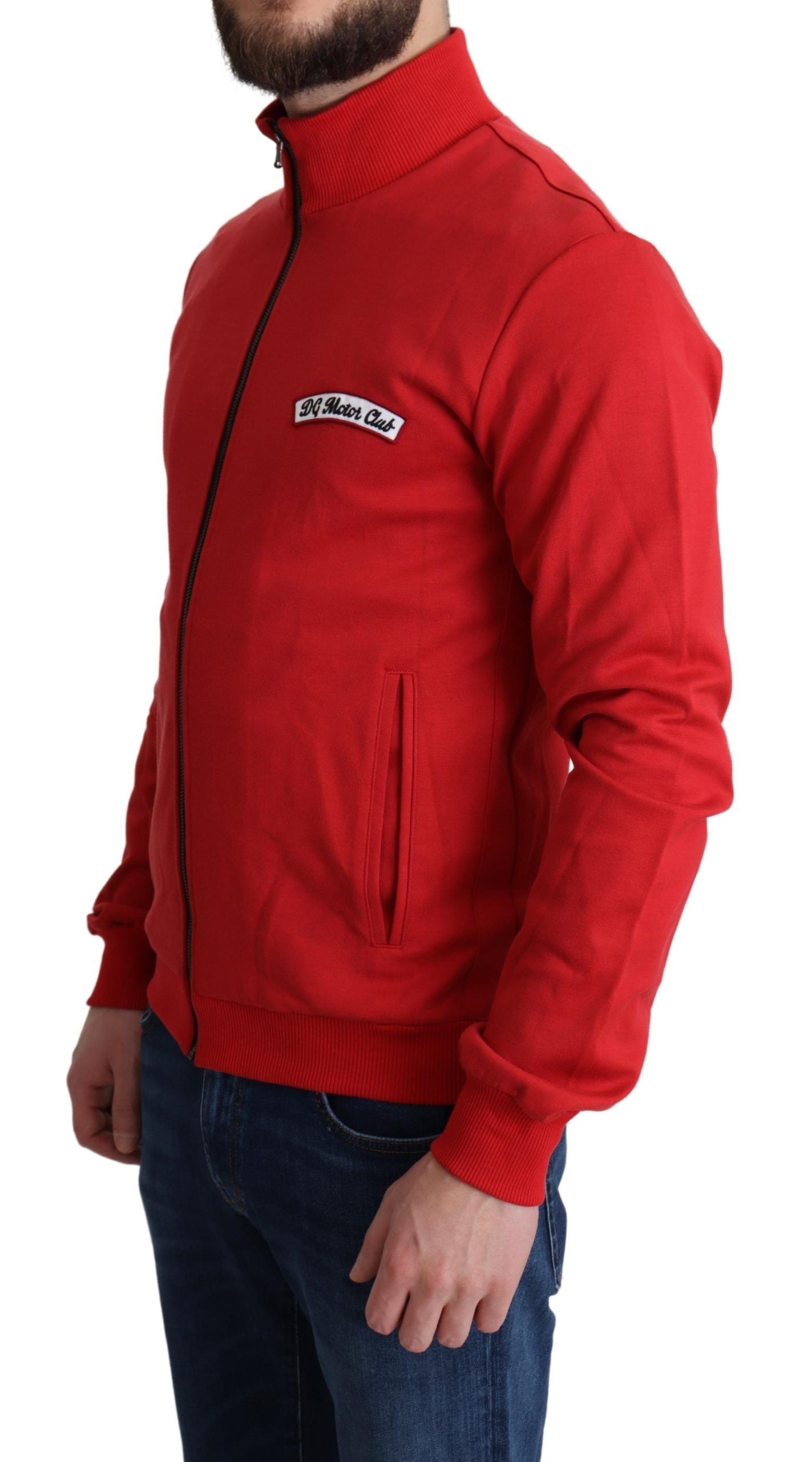 Dolce &amp; Gabbana Red DG Motor Club na may Zipper na Cardigan Sweater