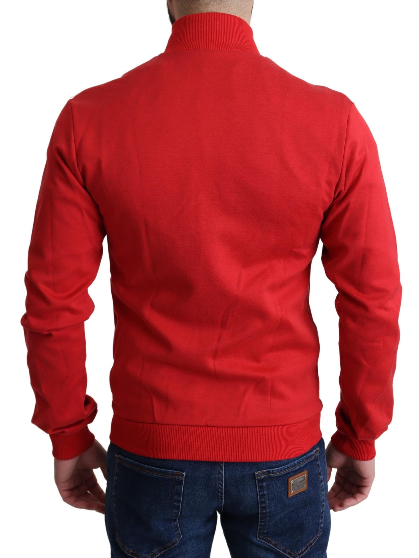 Dolce &amp; Gabbana Red DG Motor Club na may Zipper na Cardigan Sweater