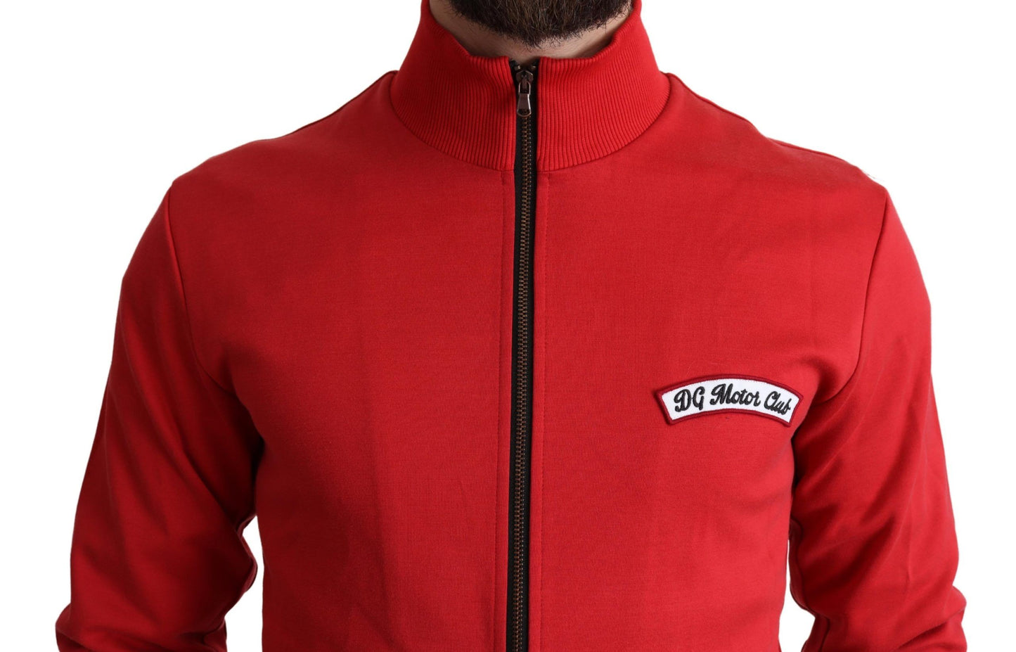 Dolce &amp; Gabbana Red DG Motor Club na may Zipper na Cardigan Sweater