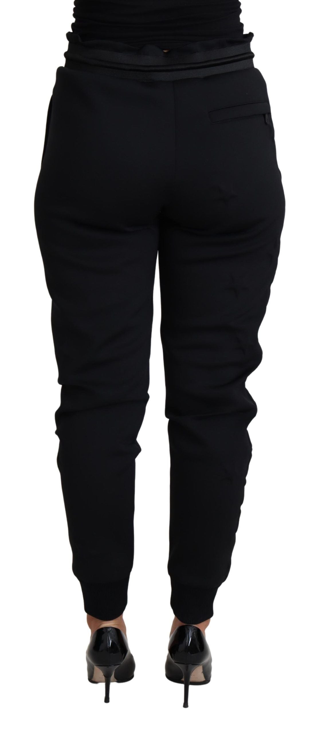 Dolce &amp; Gabbana Black Polyester Neoprene Jogger Trouser Pants