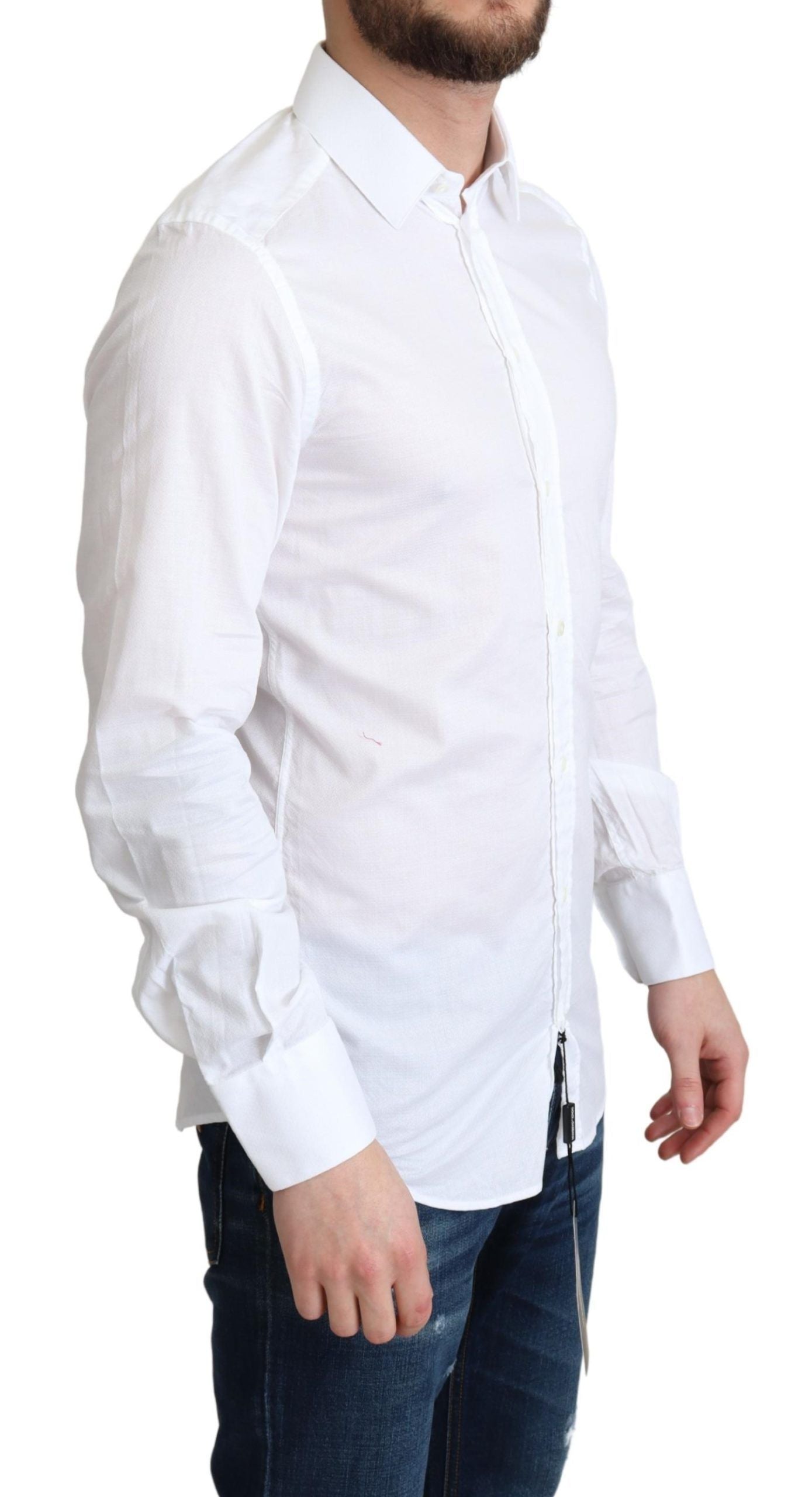 Dolce &amp; Gabbana White Cotton Long Sleeves Formal Shirt