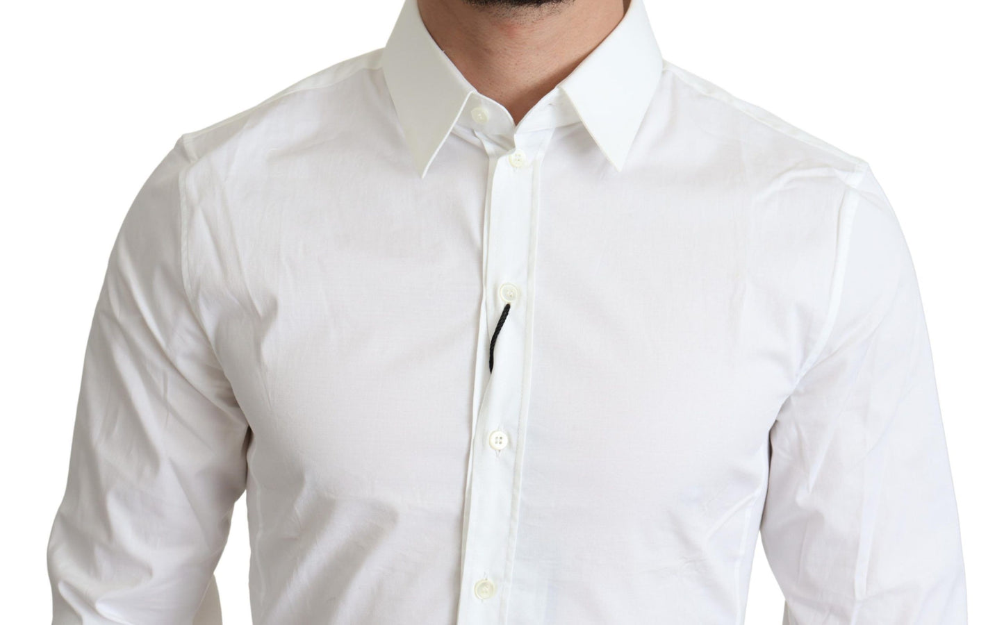 Dolce &amp; Gabbana White Cotton Stretch Men Formal SICILIA Shirt