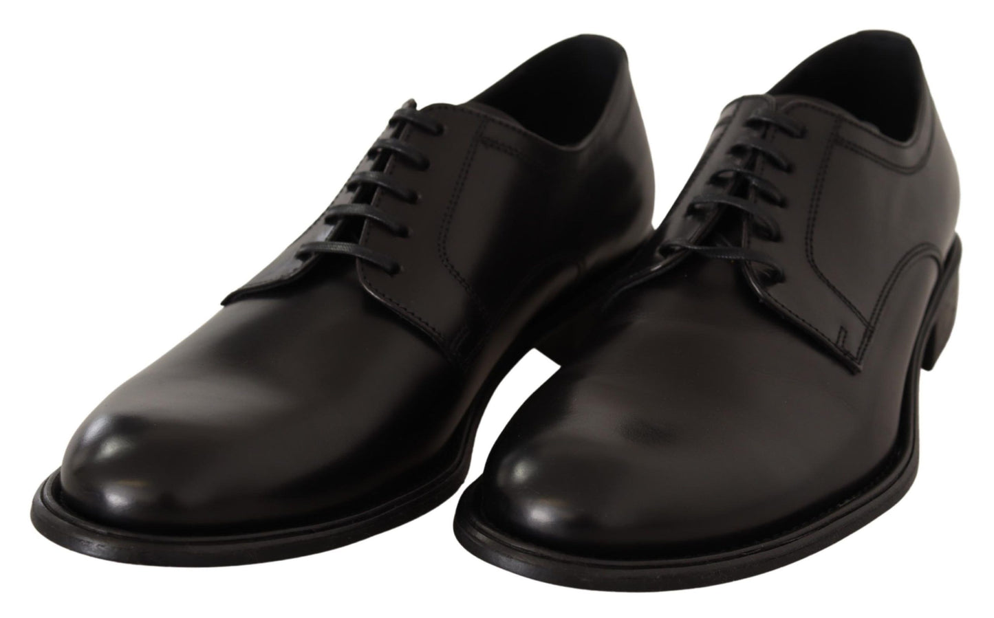 Dolce &amp; Gabbana Black Leather Lace Up Mens Formal Derby Shoes