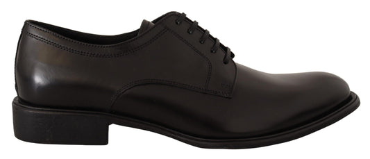 Dolce &amp; Gabbana Black Leather Lace Up Mens Formal Derby Shoes