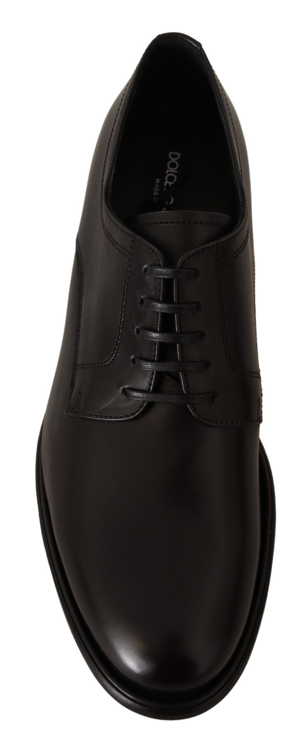 Dolce &amp; Gabbana Black Leather Lace Up Mens Formal Derby Shoes