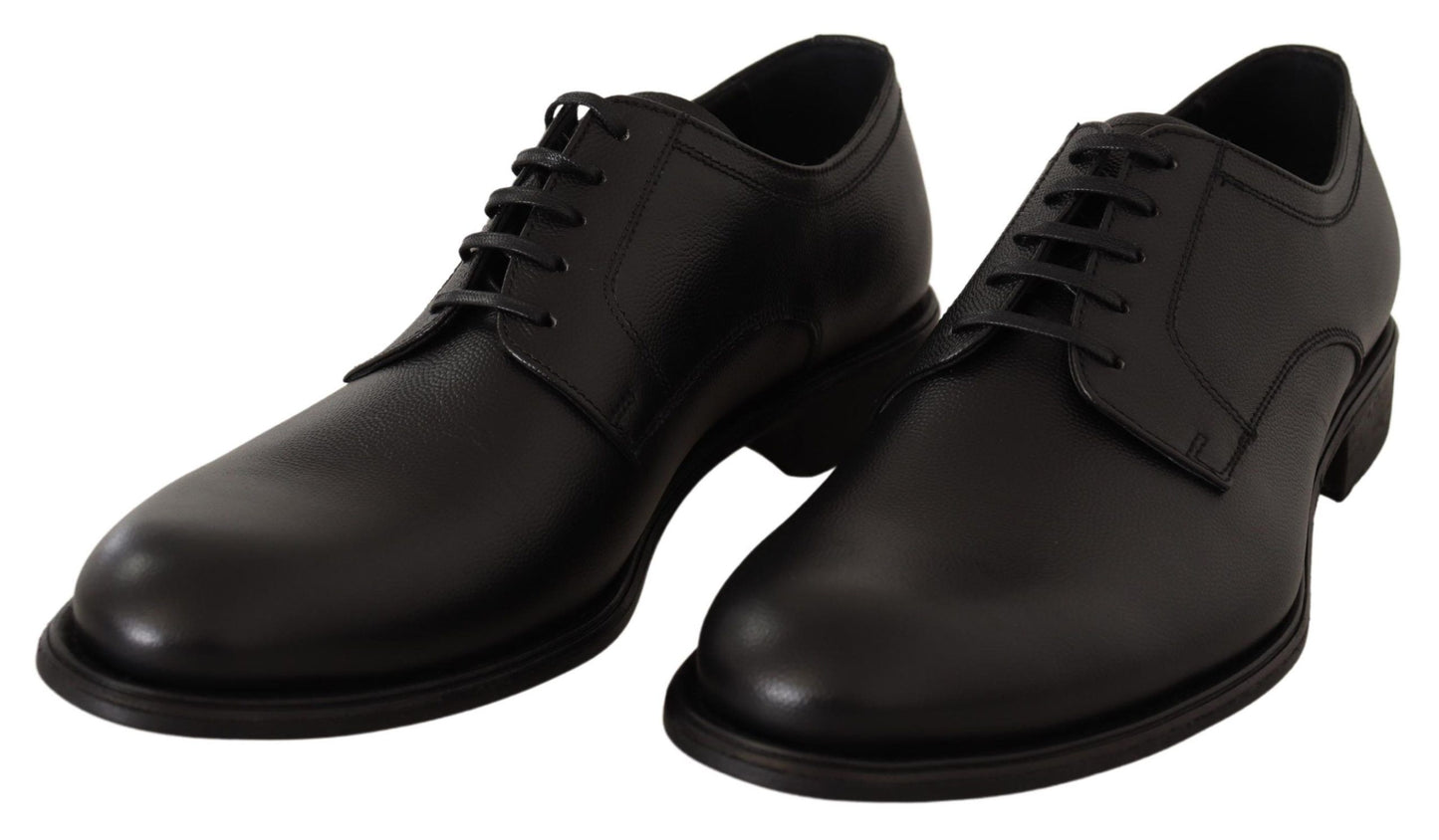 Dolce &amp; Gabbana Black Leather Lace Up Mens Formal Derby Shoes